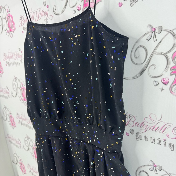 Wilfred romper 100% silk spotted dots Black Dress with Multicolor Speckles - Picture 5 of 9